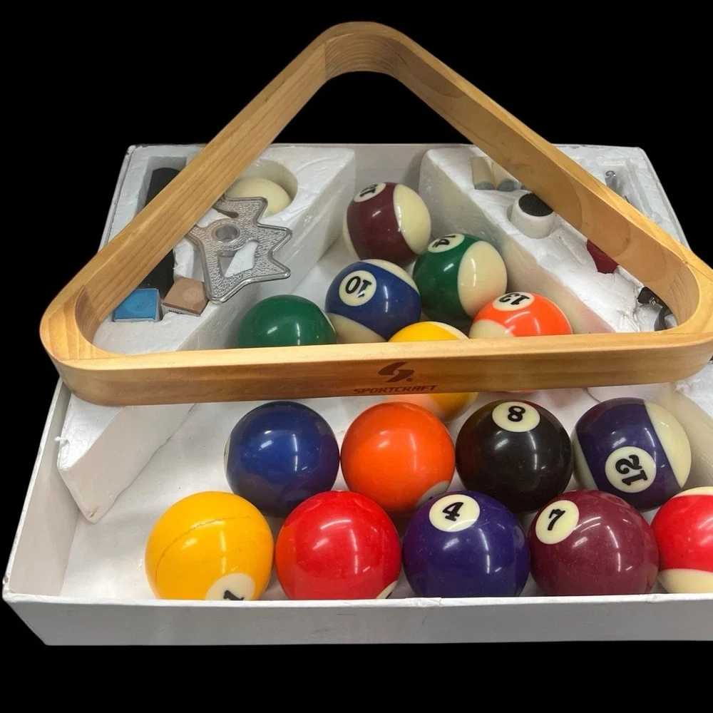Sports Craft Billiard -Cue - Ball Set Bundle 16 Balls & Accessories and‎ Rack